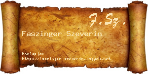 Faszinger Szeverin névjegykártya